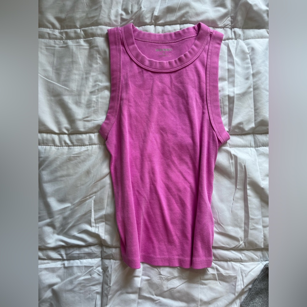 Old Navy Bright Pink Ribbed Tank